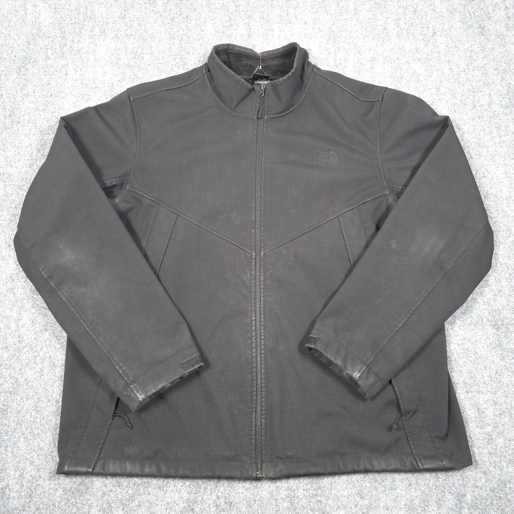 The North Face Chromium Jacket Mens 2XL Black Full Zip Soft Shell Blanket Lined